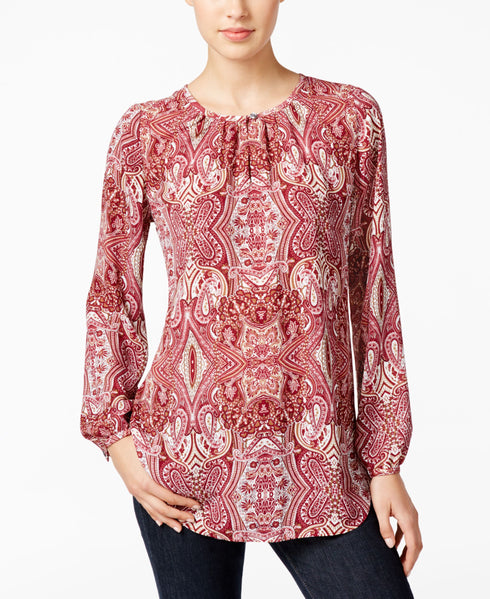 Charter Club Petite Paisley-Print Top